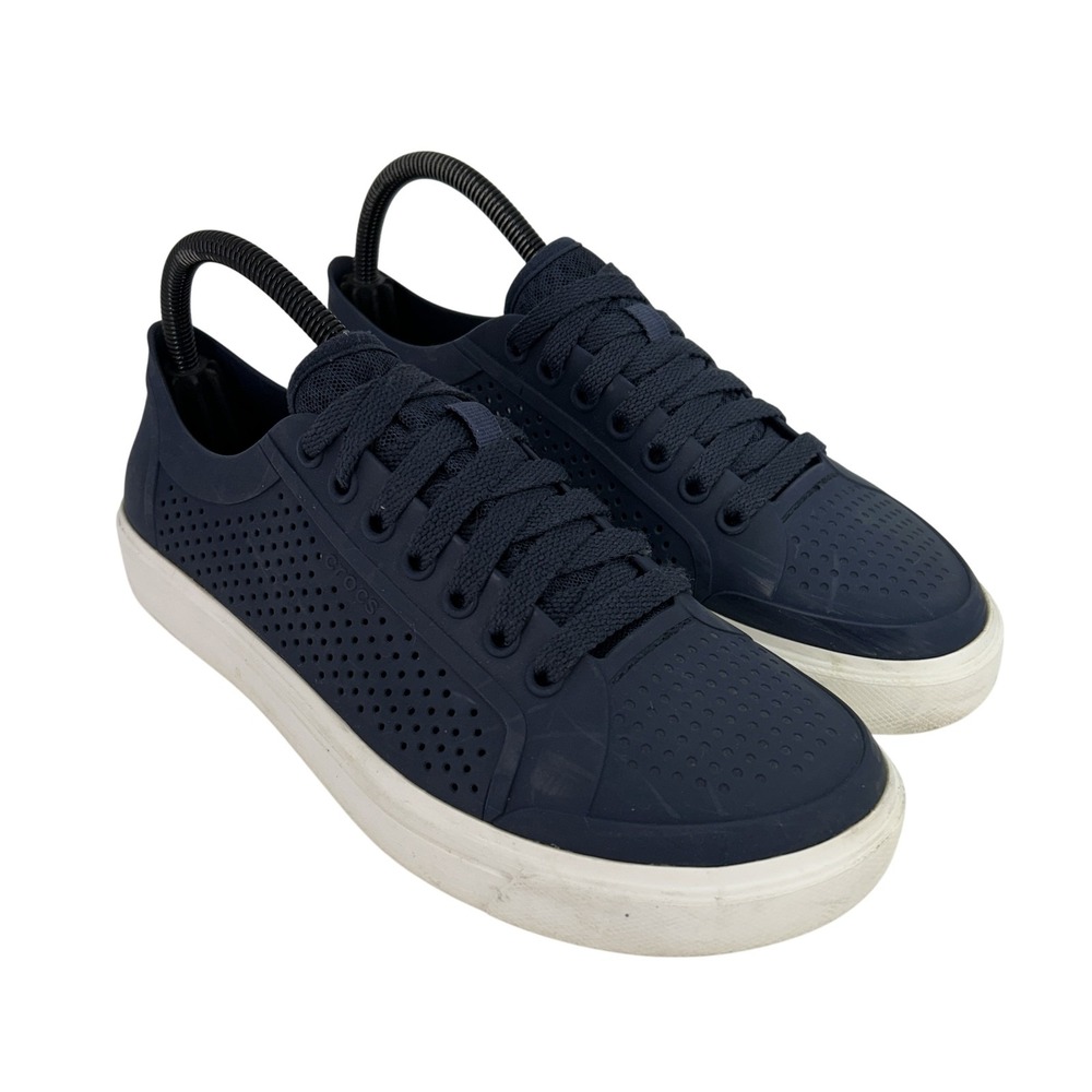 Crocs LiteRide Pacer Shoes Womens‎ Size 9 Navy Blue Perforated Comfort Sneakers